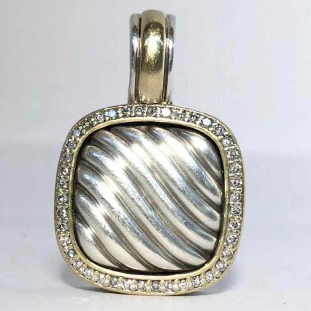 David Yurman 18K Gold, Sterling Silver Thoroughbred Diamond Enhancer